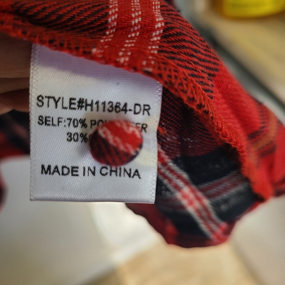 NWT Hudson Gray Tier Red Relaxed Bohemian Laid-back Casual Plaid Mini Dress Sz M - Picture 4 of 6